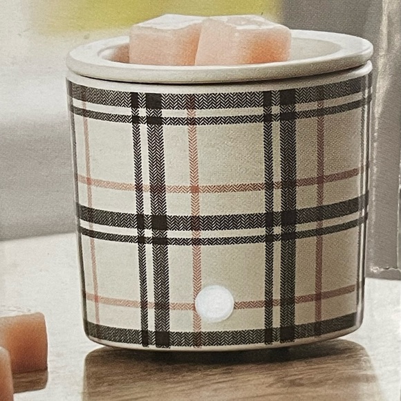 Electric Wax Warmer White/Black Plaid - Picture 2 of 2